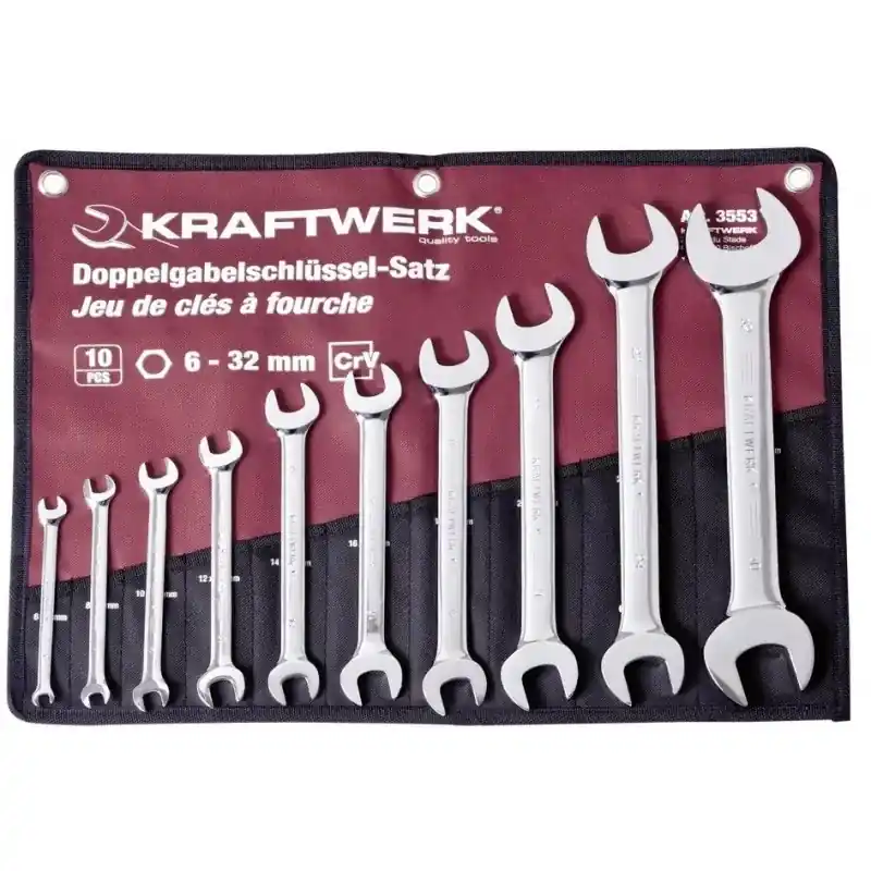 Bon Plan Jeu de 10 clés à fourche 6 à 32 mm Kraftwerk 3553R