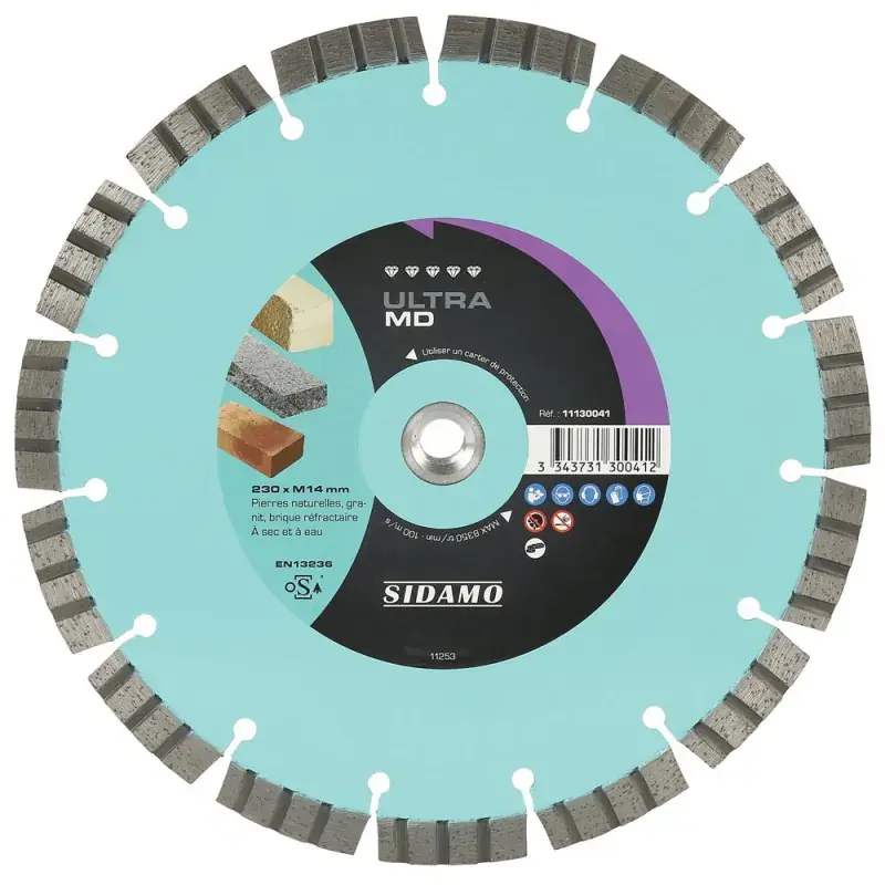 Prix Bas Disque Diamant et Carbure à segment ULTRA MD 230mm Tronçonnage matériaux durs SIDAMO 11130041