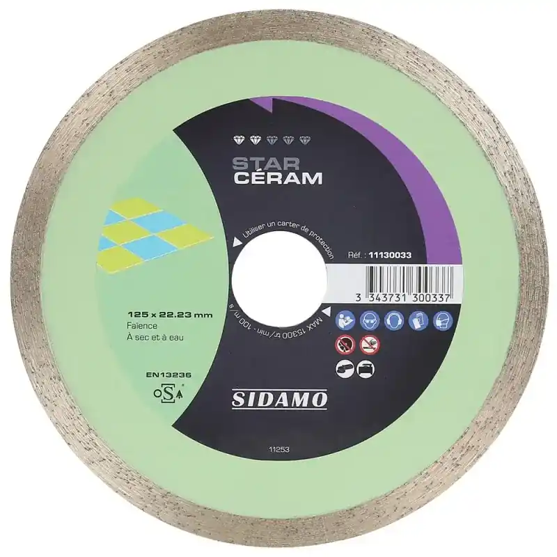Disque Diamant et Carbure à couronne continue 125 mm STAR CÉRAM 11130033 Commander Maintenant