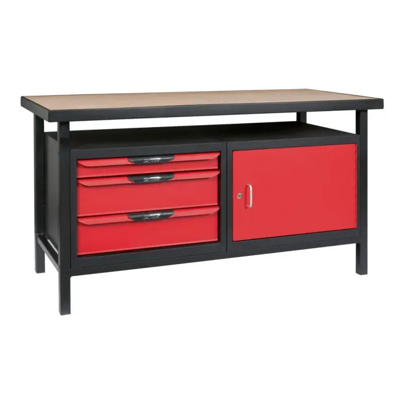 Etabli professionnel d‘atelier 1 porte et 3 tiroirs KS TOOLS 865.0140 Pas Cher