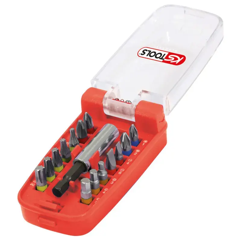 Coffret d‘embouts de vissage code couleur 15 pièces KS TOOLS 918.3000 Authentique