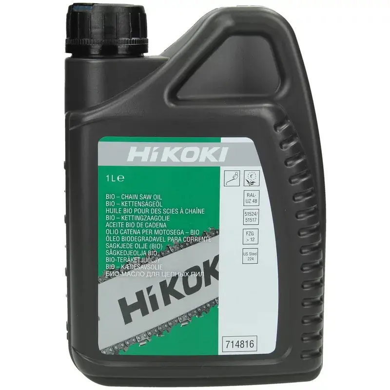 Huile de chaîne de tronçonneuse 1 litre bio-dégradable HIKOKI - 714816 Authentique