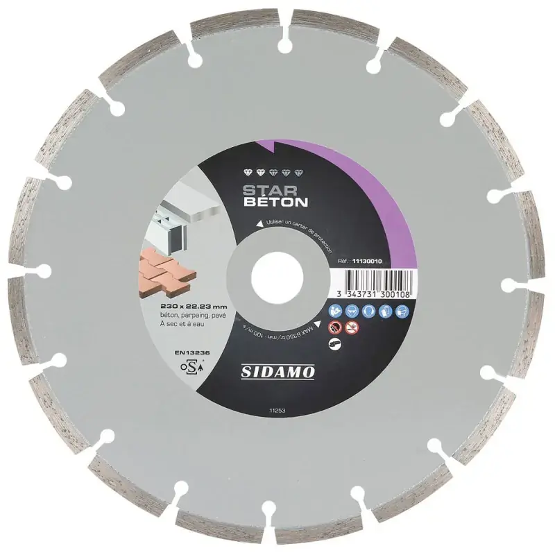 Nouvel Arrivage Disque Diamant à segment 230 mm STAR BETON Tronçonnage béton SIDAMO 11130010