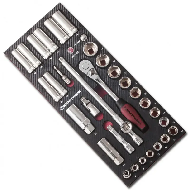 Satisfait Ou Remboursé Module de douilles 3/8&Prime; EVA3 32 pièces KRAFTWERK 4903-02