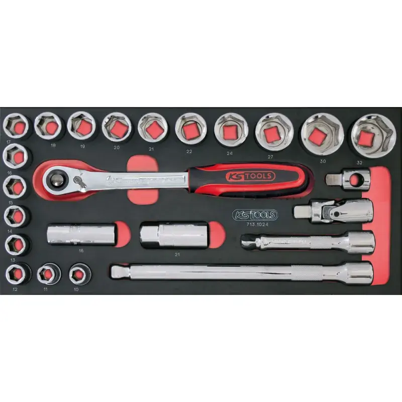 Petit Prix Module de douilles et accessoires ULTIMATE 1/2‘‘, 24 pièces KS TOOLS 713.1024