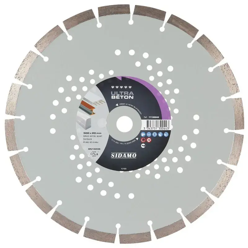 Disque diamant à segment 300 mm ULTRA BETON SIDAMO 11130044 Populaire