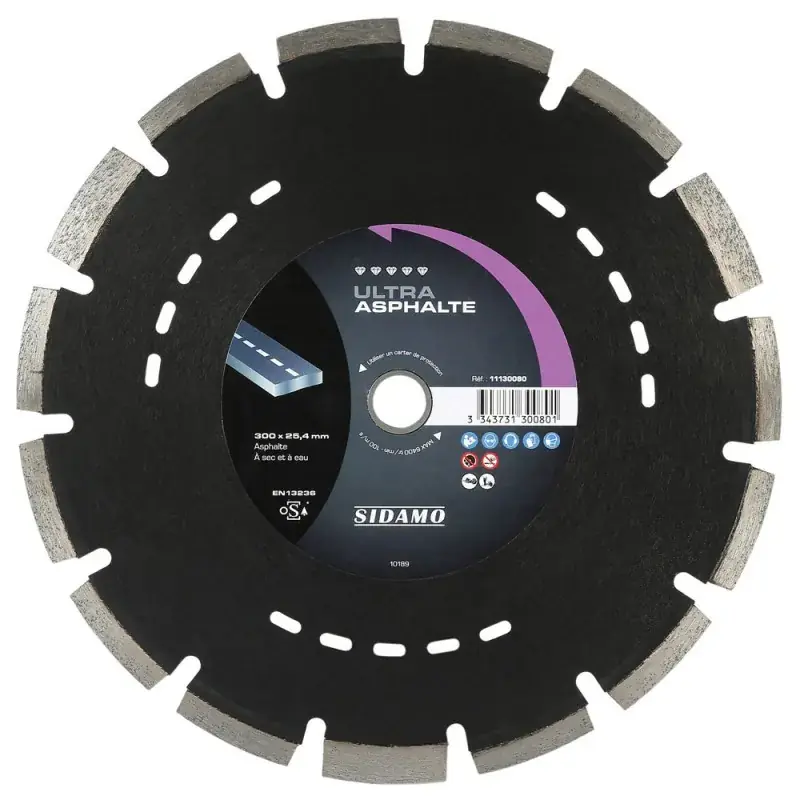 Paiement Sécurisé Disque diamant à segments 300 mm ULTRA ASPHALTE SIDAMO 11130080