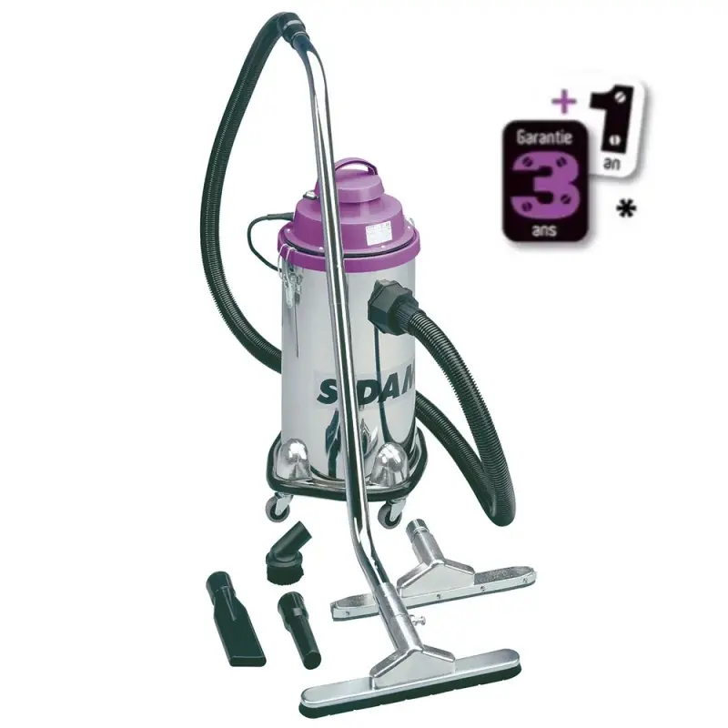 Aspirateur industriel sans sac Pro cuve inox Eau et Poussières JET30 SIDAMO 20402008 Must-Have
