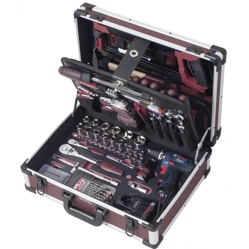 Commande En Gros Coffret d‘outils professionnels avec perceuse BOSCH 264 pièces KRAFTWERK 3949