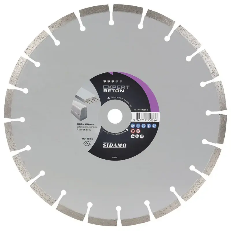 Offre Spéciale Disque Diamant à segment 300 mm EXPERT BETON Tronçonnage béton, alésage 25.4 SIDAMO 11130056