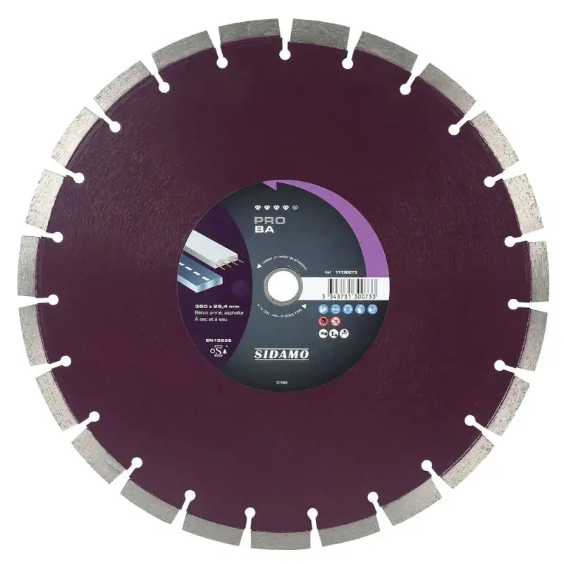 Commander Maintenant Disque diamant PRO BA 350 mm Béton / Asphalte SIDAMO 11130073