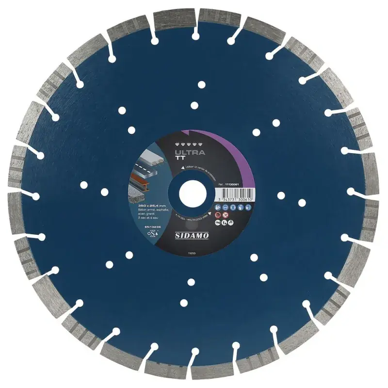 Disque Diamant à segment ULTRA TT 350 mm Tronçonnage béton/Asphalte/Acier/Granit SIDAMO 11130061 Commander Maintenant
