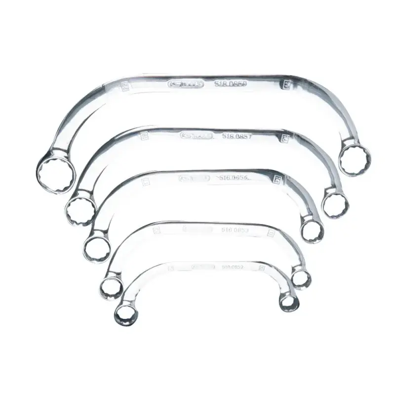 Nouvelle Collection Jeu de 5 Clés polygonales Demi-Lune CHROMEplus finition polie KS TOOLS 518.0850