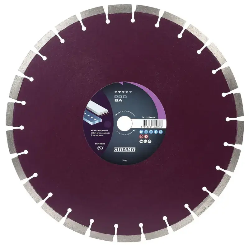 Disque diamant PRO BA 400 mm Béton / Asphalte SIDAMO 11130074 Offre Du Jour