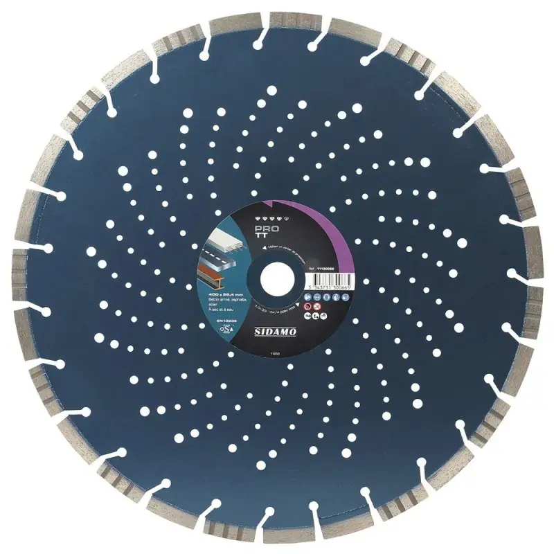Prix Choc Disque Diamant à segment PRO TT 400 mm Tronçonnage béton/Asphalte/Acier SIDAMO 11130066