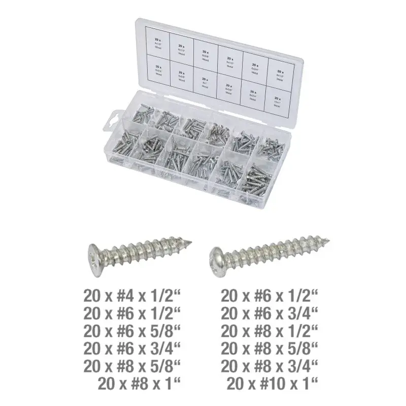 Assortiment de vis auto-taraudeuses métal et bois 240 pièces KS TOOLS 970.0410 Nouveauté