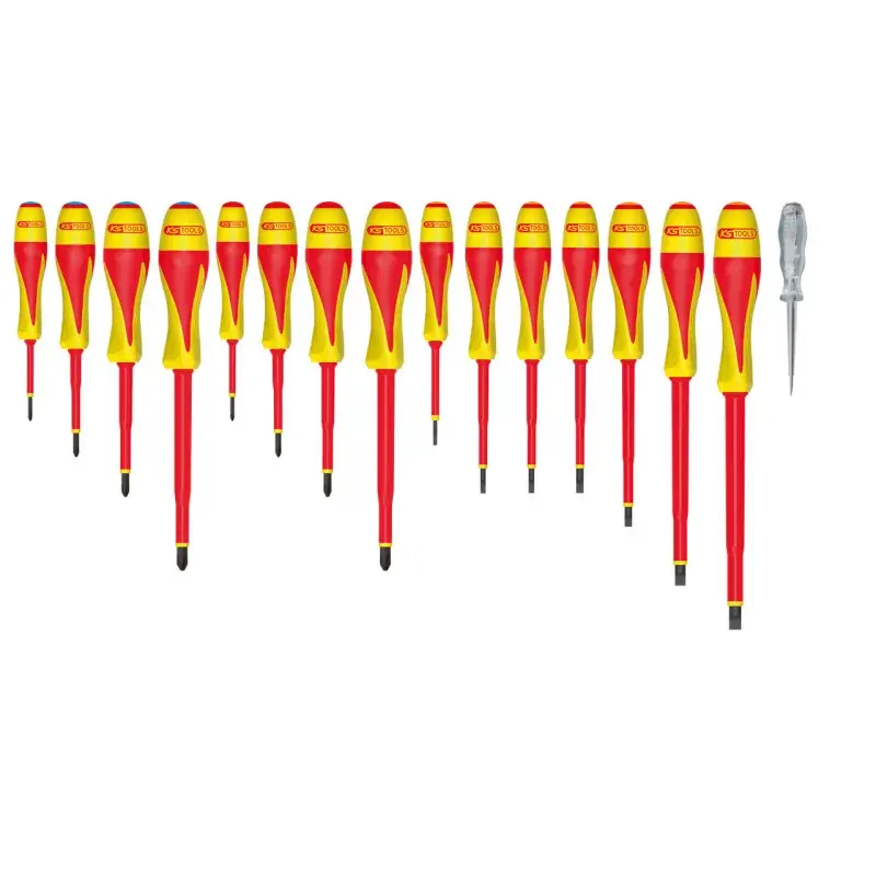 Haute Qualité Jeu de 17 tournevis bi-matière isolés 1000V KS TOOLS 922.6219