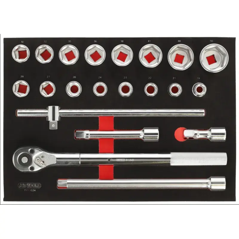 Achat Immédiat Module de douilles et accessoires 3/4‘‘, 21 pièces KS TOOLS 711.1034