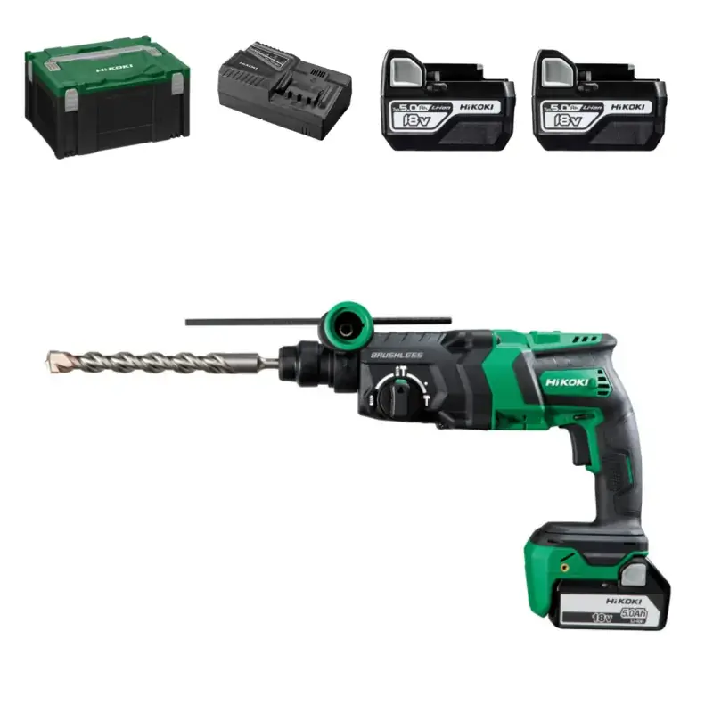 Perfo-burineur SDS+ 18V 26mm - Avec 2 batteries et chargeur + 1 mandrin offert HIKOKI - DH18DPCWPZ Dernière Chance