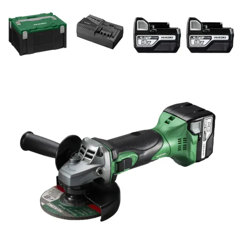 Meuleuse 18V 5.0 Ah Avec 2 batteries et 1 chargeur HIKOKI - G18DSL2WUZ Offre Limitée