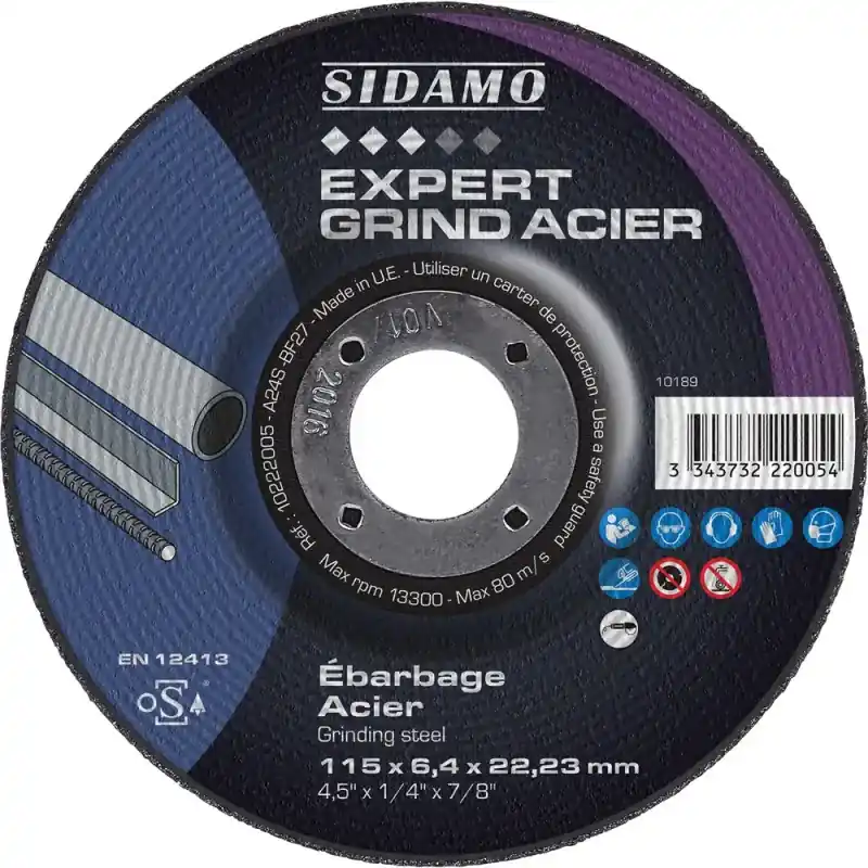 Dernière Chance Lot de 10 meules d‘ébarbage Ø115 à 230mm Alés 22.23mm - SIDAMO