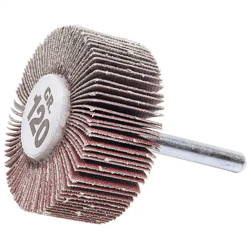 Acheter Direct Boîte de 10 roues à lamelles corindon sur tige de 6 Ø30mm Ep10mm Grain 60 à 120 – SIDAMO
