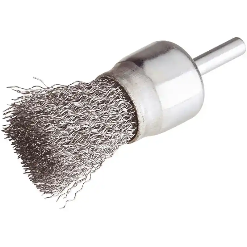 Usine Directe Brosse pinceau sur tige de 6mm à fils ondulés inox 25mm – SIDAMO 10314016
