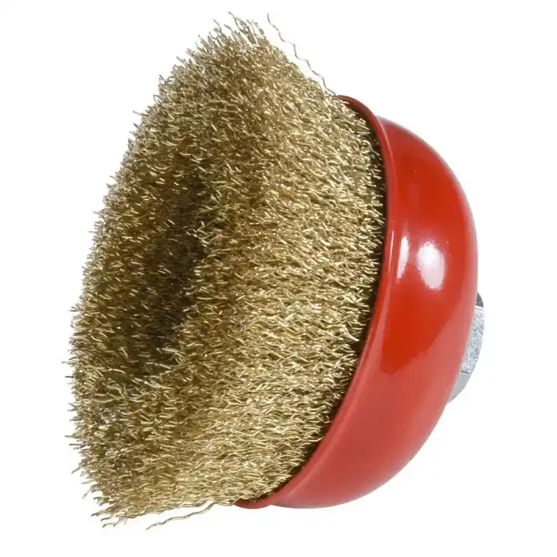 Nouvelle Collection Brosse en coupe M14 à fils ondulés laitonnés Ø60 à 125mm - SIDAMO