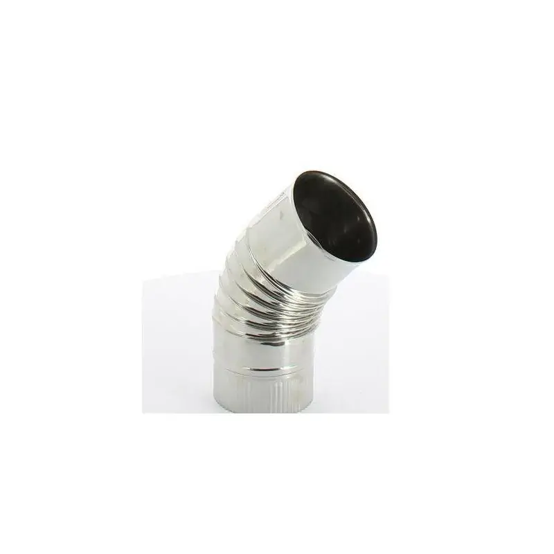 Authentique Coude 45° double paroi inox/inox pour fuel ou gaz intérieur ou extérieur Ø153 à 300mm – SOVELOR
