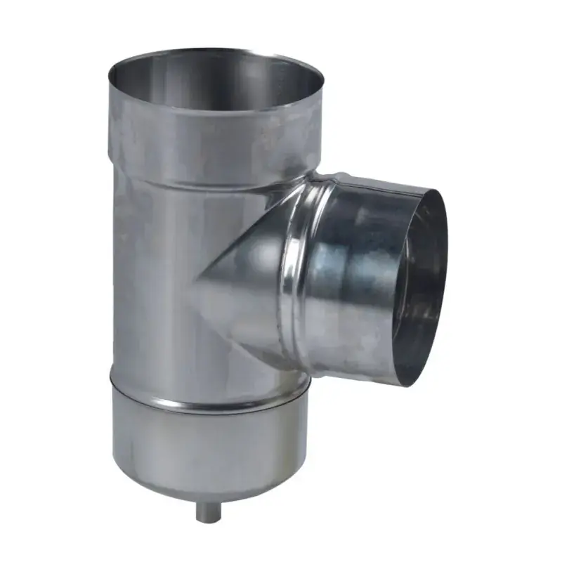 Seulement Aujourd'hui Té avec purge double paroi inox/inox pour gaz intérieur ou extérieur Ø153 à 300mm - SOVELOR