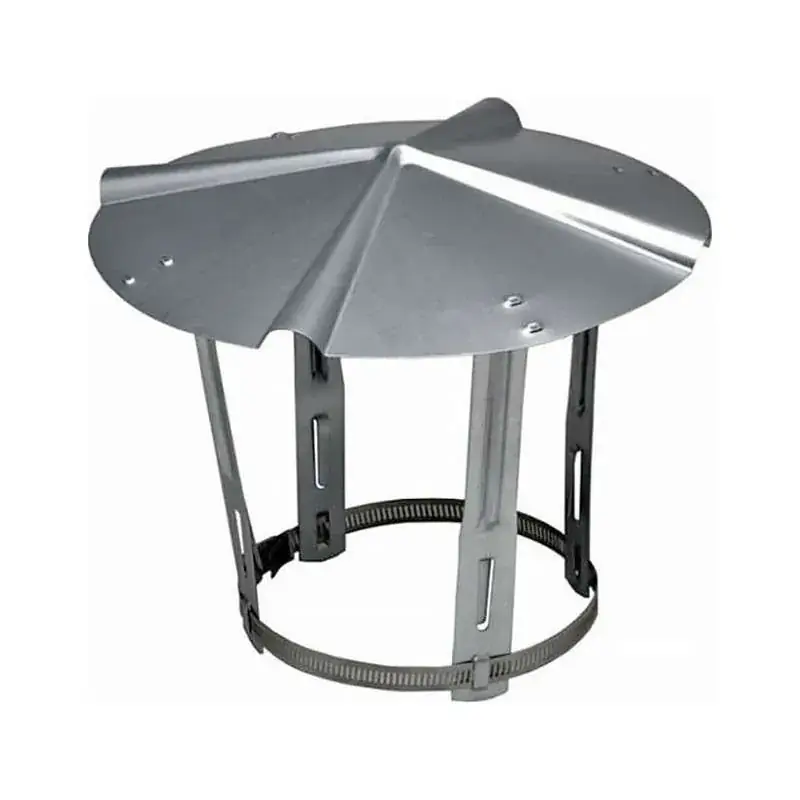 Chapeau simple paroi inox 304 pour fuel ou gaz intérieur Ø125 à 300mm – SOVELOR Haute Qualité