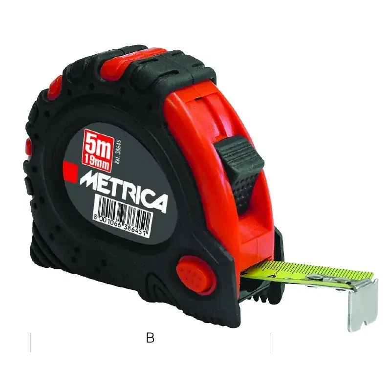 Prix Choc Mètre ruban avec 3 boutons stop 5m – METRICA