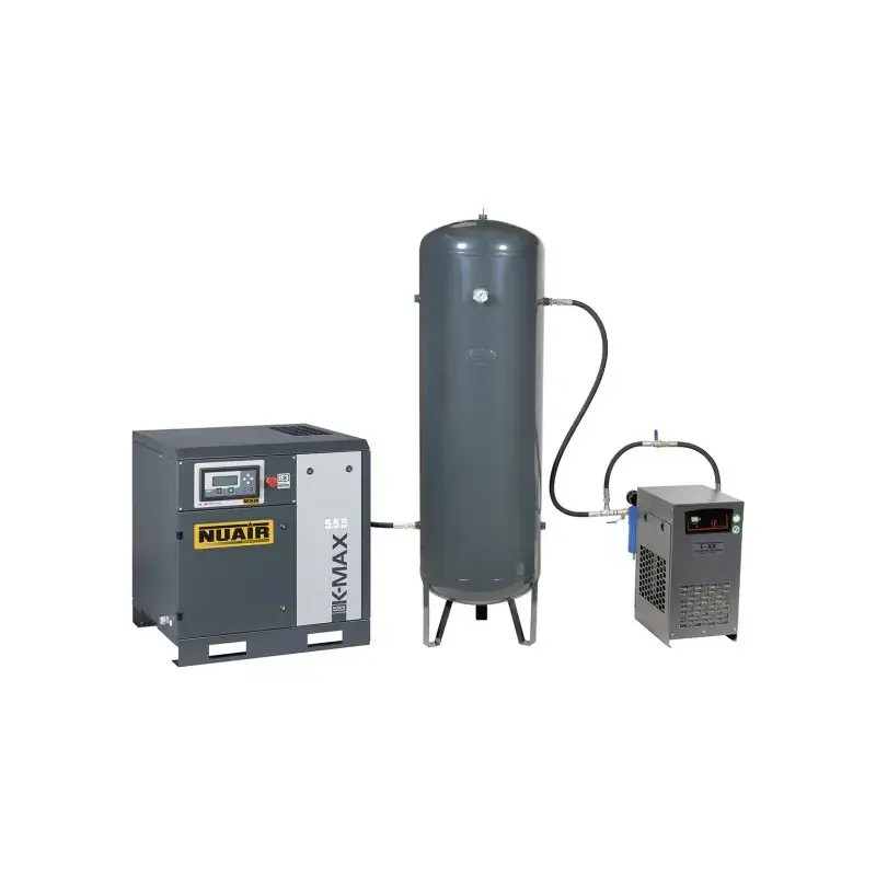 Compresseur d‘air à vis 7.5 CV, 500 L, 400 V tri avec sécheur NUAIR 250810MDNU Must-Have