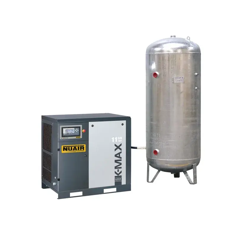 Certifié Compresseur d‘air à vis 15 CV, 500 L, 400 V tri, 8 bar, NUAIR 251608CGNU