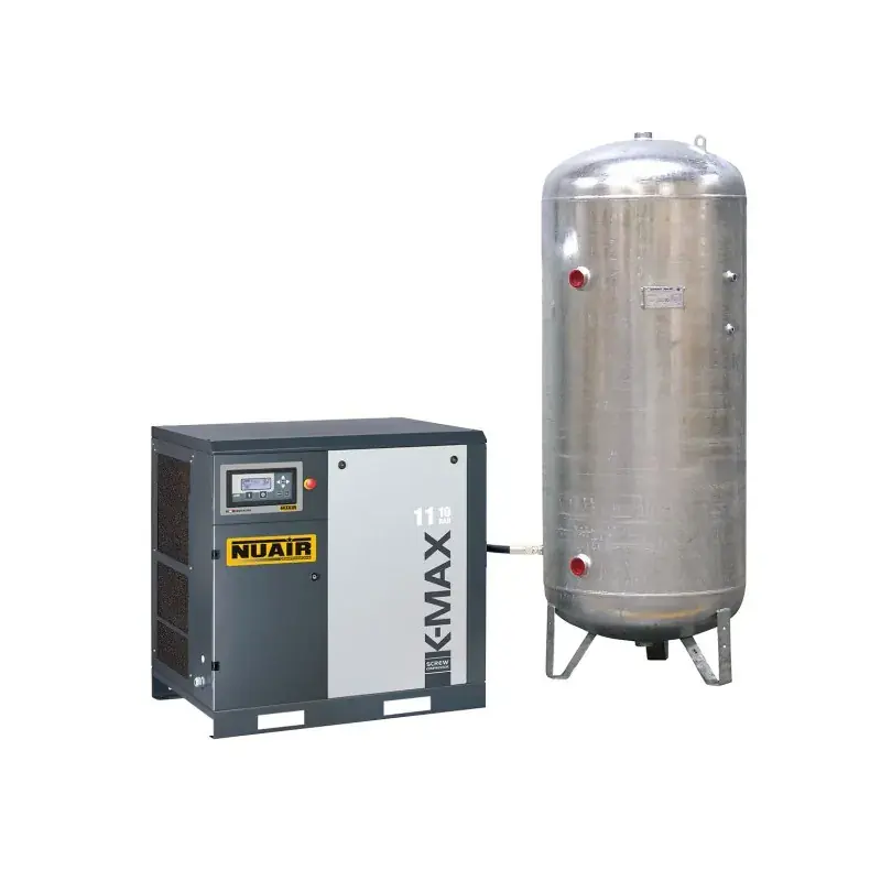 Certifié Compresseur d‘air à vis 15 CV, 500 L, 400 V tri, 10 bar, NUAIR 251610CGNU