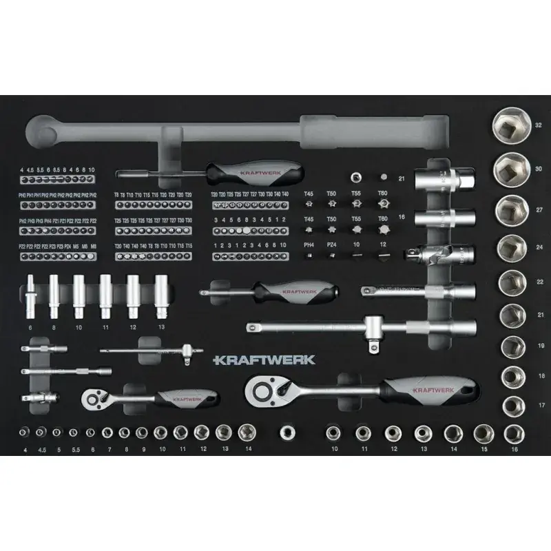 Meilleure Vente Module de douilles BASIC LINE 1/4&Prime; et 1/2&Prime;, 164 pièces – KRAFTWERK 105.102.017