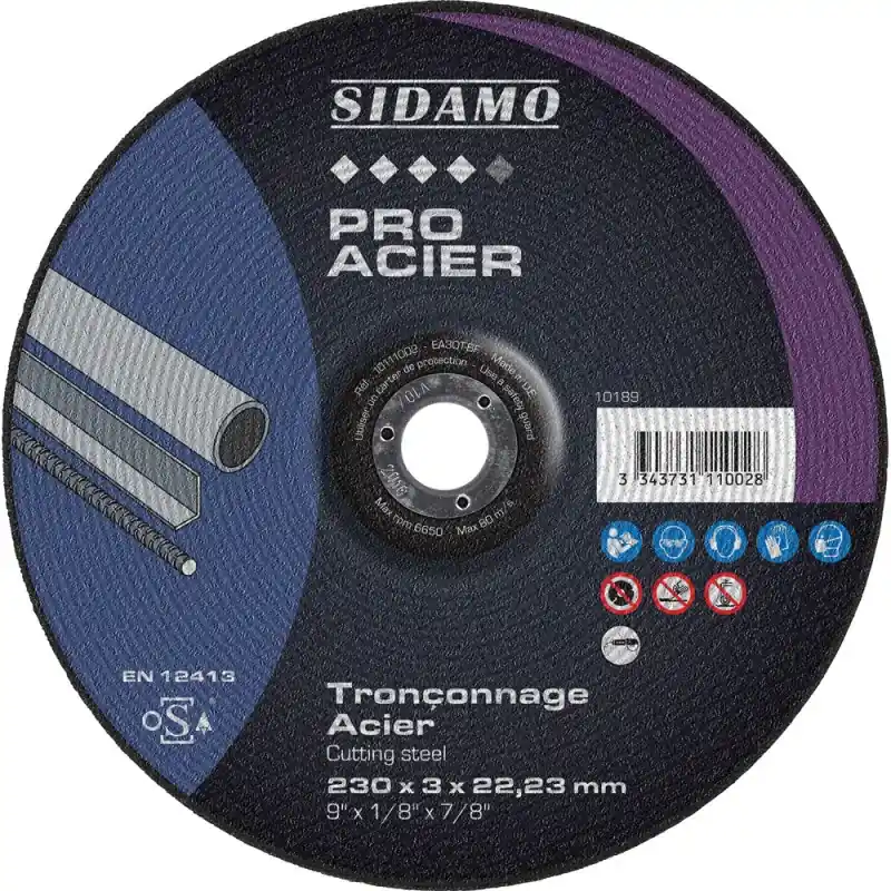 Vente Flash LOT DE 25 DISQUES TRONÇONNAGE PRO ACIER 230 mm – SIDAMO