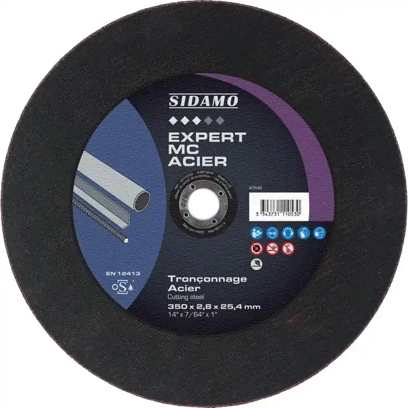 Dernier Modèle LOT DE 10 DISQUES EXPERT MC ACIER 350MM ALÉS. 25.4MM - SIDAMO