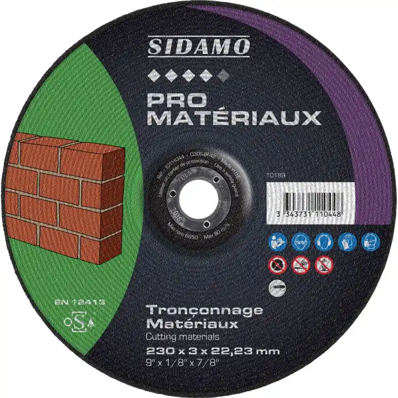LOT DE 25 DISQUES PRO MATERIAUX 230 MM - SIDAMO Retour Gratuit