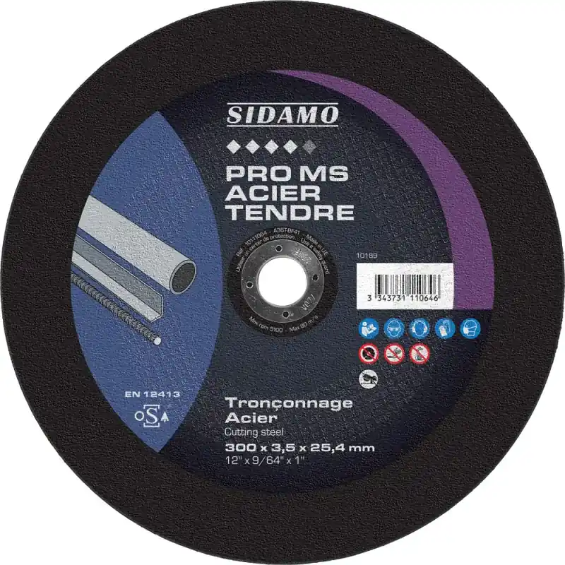 LOT DE 10 DISQUES PRO MS ACIER TENDRE ALÉS.25.4MM 300MM - SIDAMO Nouvelle Collection