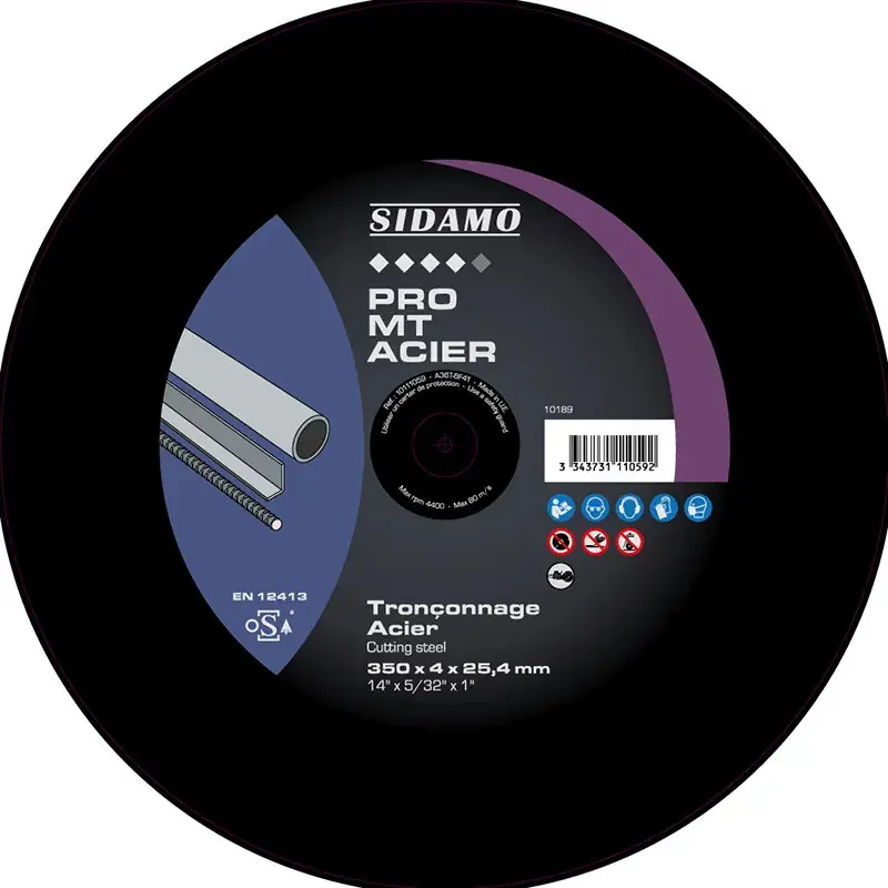 Nouvelle Collection LOT DE 10 DISQUES PRO MT ACIER ALÉS.25.4MM 350MM - SIDAMO