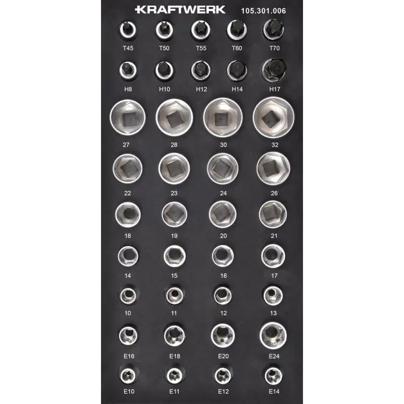 Bon Plan Module de douilles 1/2" BASIC LINE, 38 pièces, 40x20 - KRAFTWERK 105.301.006