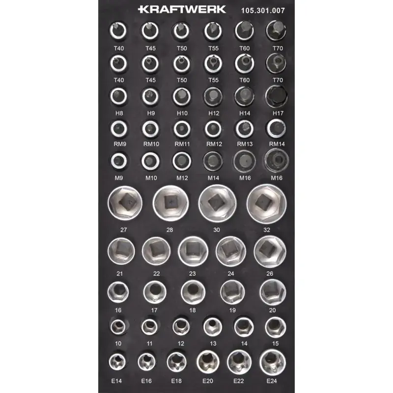 Module de douilles 1/2&Prime; BASIC LINE, 56 pièces, 40×20 – KRAFTWERK 105.301.007 Super Prix