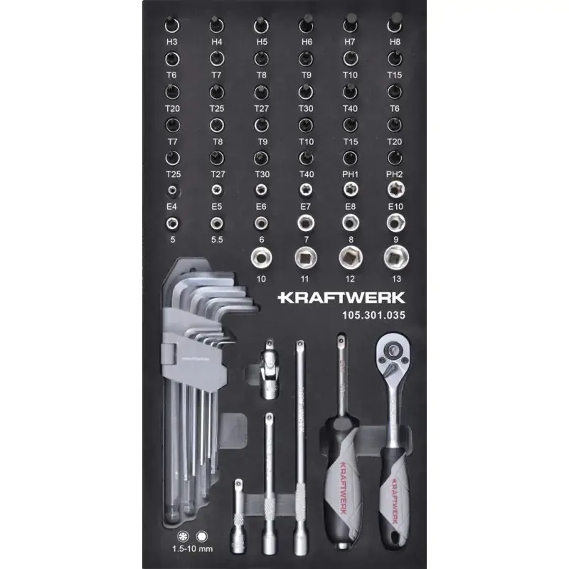Acheter En Ligne Module de douilles 1/4" BASIC LINE, 61 pièces, 40x20 - KRAFTWERK 105.301.035