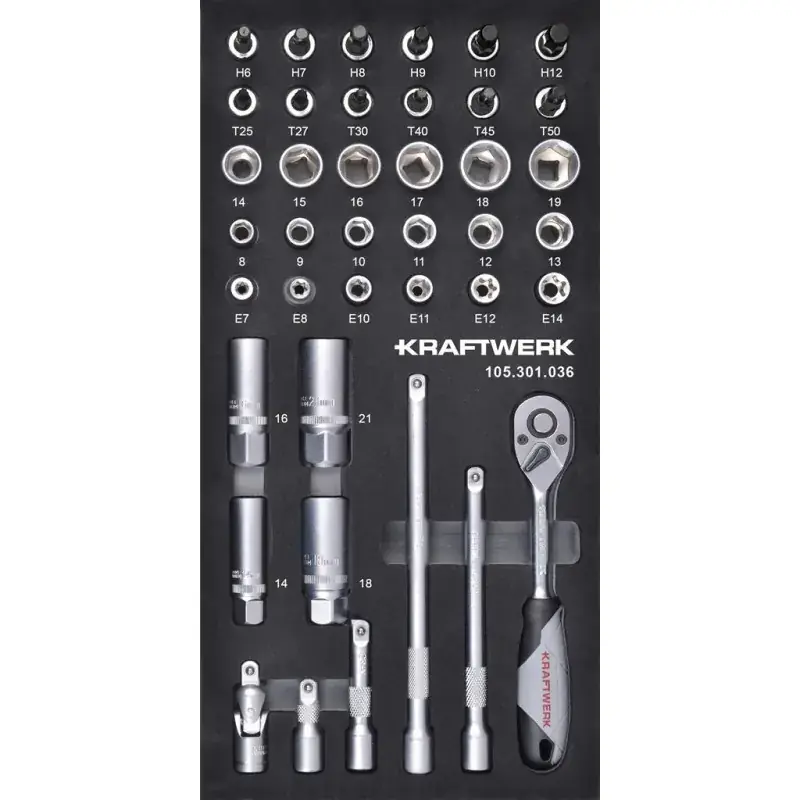 Vente Flash Module de douilles 3/8&Prime; BASIC LINE, 40 pièces, 40×20 – KRAFTWERK 105.301.036