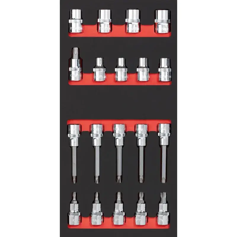 Module de douilles 1/2" TX PRO LINE, 19 pièces, 40x20 - KRAFTWERK 105.401.011 Paiement Sécurisé