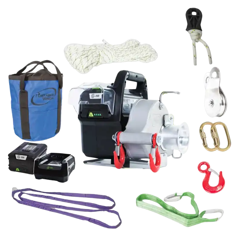 Treuil de tirage à batterie 80/82V force 1000 KG avec 11 accessoires – Portable Winch – PCW3000-LI-AW Promotion Saisonnière
