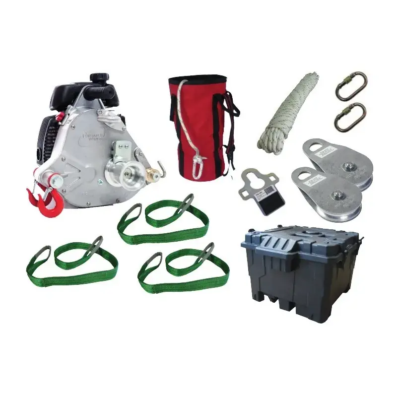 Kit de Tirage Lignard PCW5000 à Essence Force 1000 KG, Corde 100m – Portable Winch – POW-PCW5921 Prix Promo