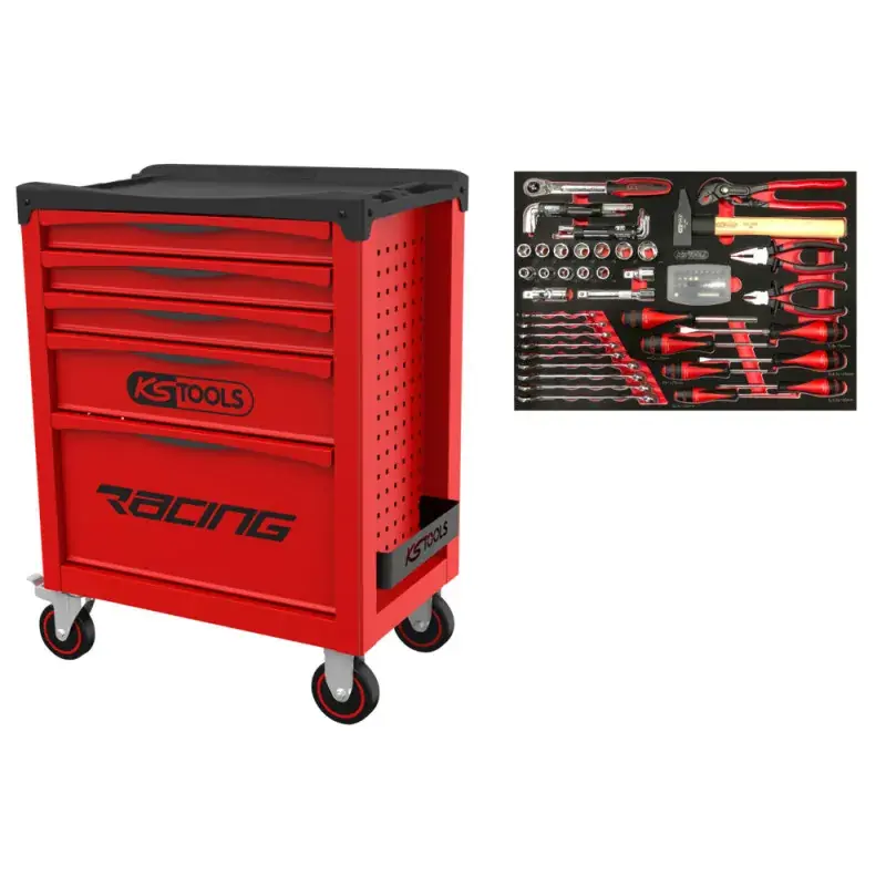Servante RACING 5 tiroirs + composition 84 pièces KS TOOLS 855.5084 Nouveauté