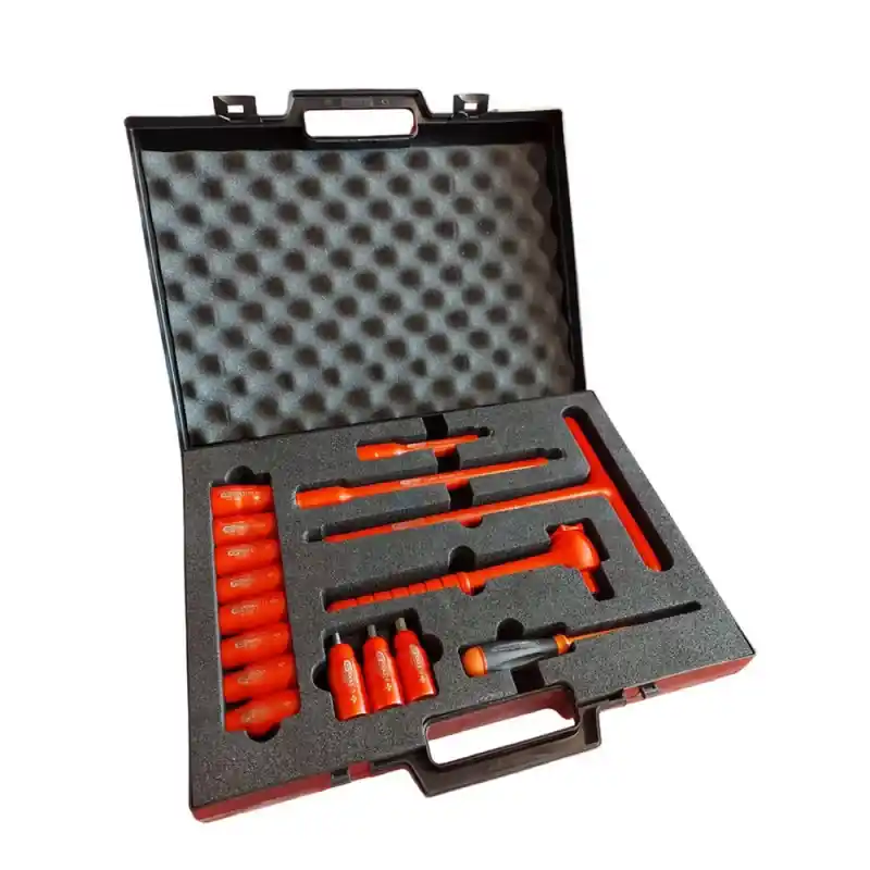 Commander Maintenant Coffret de douilles isolées 1000V 1/2‘‘ avec cliquet et rallonges - 16 pcs KS TOOLS 112.1860